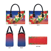 Dominican Republic Christmas Leather Bag Santa Relaxing On The Beach - Wonder Print Shop