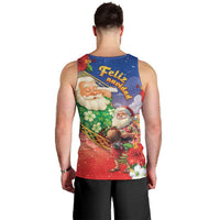 Dominican Republic Christmas Men Tank Top Santa Relaxing On The Beach - Wonder Print Shop