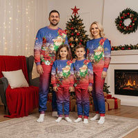 Dominican Republic Christmas Pajama Set Santa Relaxing On The Beach - Wonder Print Shop