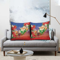 Dominican Republic Christmas Pillow Cover Santa Relaxing On The Beach - Wonder Print Shop