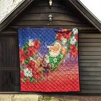 Dominican Republic Christmas Quilt Santa Relaxing On The Beach - Wonder Print Shop