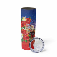Dominican Republic Christmas Skinny Tumbler Santa Relaxing On The Beach - Wonder Print Shop