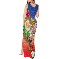 Dominican Republic Christmas Tank Maxi Dress Santa Relaxing On The Beach - Wonder Print Shop