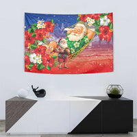 Dominican Republic Christmas Tapestry Santa Relaxing On The Beach - Wonder Print Shop