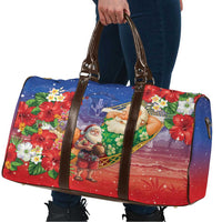 Dominican Republic Christmas Travel Bag Santa Relaxing On The Beach - Wonder Print Shop