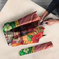 Dominican Republic Christmas Umbrella Santa Relaxing On The Beach - Wonder Print Shop