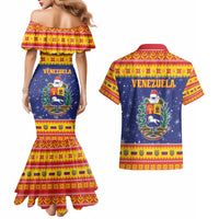Venezuela Christmas Couples Matching Mermaid Dress and Hawaiian Shirt Hallaca Season - Wonder Print Shop