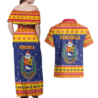 Venezuela Christmas Couples Matching Off Shoulder Maxi Dress and Hawaiian Shirt Hallaca Season - Wonder Print Shop