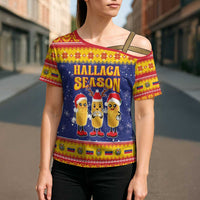 Venezuela Christmas Cross Shoulder Shirt Hallaca Season - Wonder Print Shop