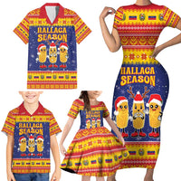 Venezuela Christmas Family Matching Short Sleeve Bodycon Dress and Hawaiian Shirt Hallaca Season - Wonder Print Shop