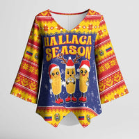 Venezuela Christmas Kimono Sleeve Blouse Hallaca Season - Wonder Print Shop