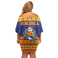 Venezuela Christmas Off Shoulder Short Dress Hallaca Season - Wonder Print Shop