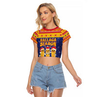 Venezuela Christmas Raglan Cropped T Shirt Hallaca Season - Wonder Print Shop