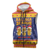 Venezuela Christmas Sleeveless Zip Hoodie Hallaca Season - Wonder Print Shop