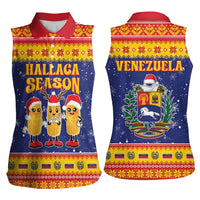 Venezuela Christmas Women Sleeveless Polo Shirt Hallaca Season - Wonder Print Shop
