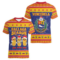 Venezuela Christmas Women V-Neck T-Shirt Hallaca Season - Wonder Print Shop