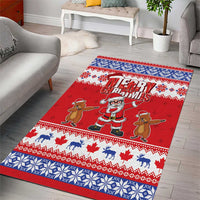 Canada Christmas Area Rug Dabbing Santa Groundhog Funny Style LT05 - Wonder Print Shop