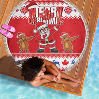 Canada Christmas Beach Blanket Dabbing Santa Groundhog Funny Style LT05 - Wonder Print Shop