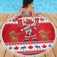 Canada Christmas Beach Blanket Dabbing Santa Groundhog Funny Style LT05 - Wonder Print Shop
