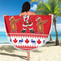 Canada Christmas Beach Blanket Dabbing Santa Groundhog Funny Style LT05 - Wonder Print Shop