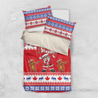 Canada Christmas Bedding Set Dabbing Santa Groundhog Funny Style LT05 - Wonder Print Shop