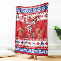 Canada Christmas Blanket Dabbing Santa Groundhog Funny Style