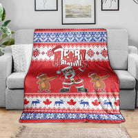 Canada Christmas Blanket Dabbing Santa Groundhog Funny Style