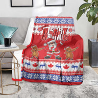 Canada Christmas Blanket Dabbing Santa Groundhog Funny Style
