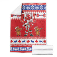 Canada Christmas Blanket Dabbing Santa Groundhog Funny Style