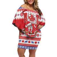 Canada Christmas Family Matching Off Shoulder Short Dress and Hawaiian Shirt Dabbing Santa Groundhog Funny Style LT05 - Wonder Print Shop