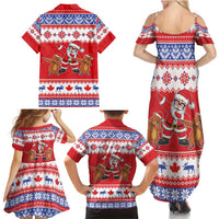 Canada Christmas Family Matching Summer Maxi Dress and Hawaiian Shirt Dabbing Santa Groundhog Funny Style LT05 - Wonder Print Shop