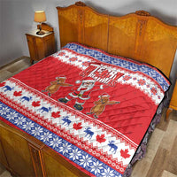 Canada Christmas Quilt Dabbing Santa Groundhog Funny Style LT05 - Wonder Print Shop