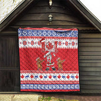 Canada Christmas Quilt Dabbing Santa Groundhog Funny Style LT05 - Wonder Print Shop