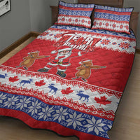 Canada Christmas Quilt Bed Set Dabbing Santa Groundhog Funny Style LT05 - Wonder Print Shop