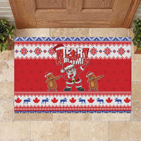 Canada Christmas Rubber Doormat Dabbing Santa Groundhog Funny Style LT05 - Wonder Print Shop