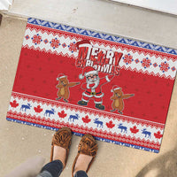 Canada Christmas Rubber Doormat Dabbing Santa Groundhog Funny Style LT05 - Wonder Print Shop