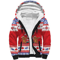 Canada Christmas Sherpa Hoodie Dabbing Santa Groundhog Funny Style LT05 - Wonder Print Shop