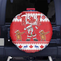 Canada Christmas Spare Tire Cover Dabbing Santa Groundhog Funny Style LT05 - Wonder Print Shop