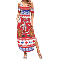 Canada Christmas Summer Maxi Dress Dabbing Santa Groundhog Funny Style LT05 - Wonder Print Shop