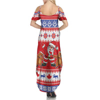 Canada Christmas Summer Maxi Dress Dabbing Santa Groundhog Funny Style LT05 - Wonder Print Shop