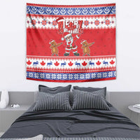 Canada Christmas Tapestry Dabbing Santa Groundhog Funny Style LT05 - Wonder Print Shop