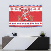 Canada Christmas Tapestry Dabbing Santa Groundhog Funny Style LT05 - Wonder Print Shop