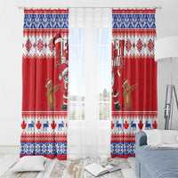 Canada Christmas Window Curtain Dabbing Santa Groundhog Funny Style LT05 - Wonder Print Shop