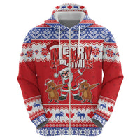 Canada Christmas Zip Hoodie Dabbing Santa Groundhog Funny Style LT05 - Wonder Print Shop