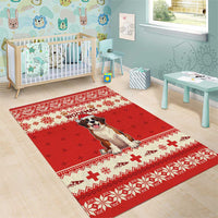 Switzerland Christmas Area Rug Cute Saint Bernard Merry Woofmas LT05 - Wonder Print Shop