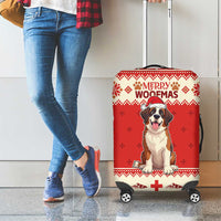 Switzerland Christmas Luggage Cover Cute Saint Bernard Merry Woofmas LT05 - Wonder Print Shop