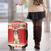 Switzerland Christmas Luggage Cover Cute Saint Bernard Merry Woofmas LT05 - Wonder Print Shop