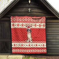 Switzerland Christmas Quilt Cute Saint Bernard Merry Woofmas LT05 - Wonder Print Shop