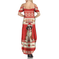 Switzerland Christmas Summer Maxi Dress Cute Saint Bernard Merry Woofmas LT05 - Wonder Print Shop