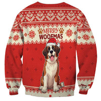 Switzerland Christmas Sweatshirt Cute Saint Bernard Merry Woofmas LT05 - Wonder Print Shop
